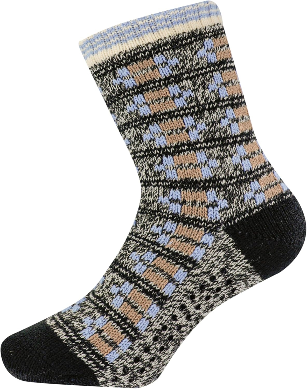 image:imageMerrell Mens and Womens Double Layer Brushed Crew Socks1 Pair PackUnisex Arch Support and Odor Fighting TechnologyHeavy Sherpa Black 6 Pairs