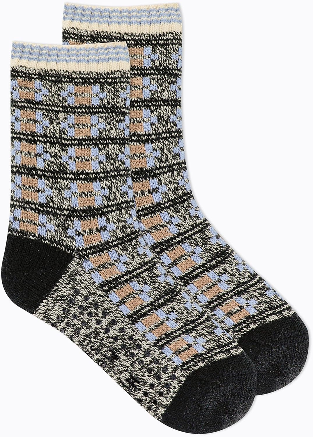 image:imageMerrell Mens and Womens Double Layer Brushed Crew Socks1 Pair PackUnisex Arch Support and Odor Fighting TechnologyHeavy Sherpa Black 6 Pairs