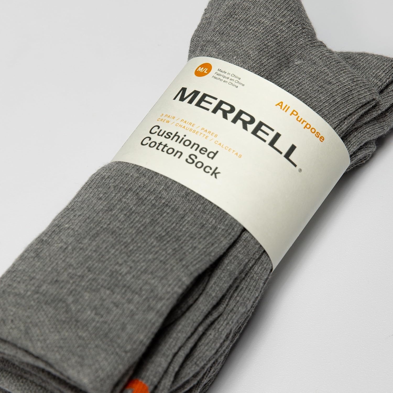 image:imageMerrell Unisex Adult Mens and Womens Cushioned Cotton Crew Socks 3 amp 6 Pairs Breathable Mesh Comfort ZonesGray
