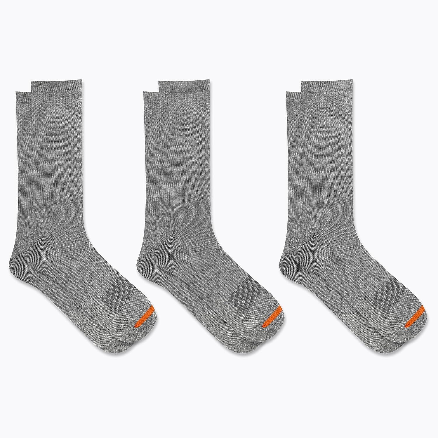image:imageMerrell Unisex Adult Mens and Womens Cushioned Cotton Crew Socks 3 amp 6 Pairs Breathable Mesh Comfort ZonesGray