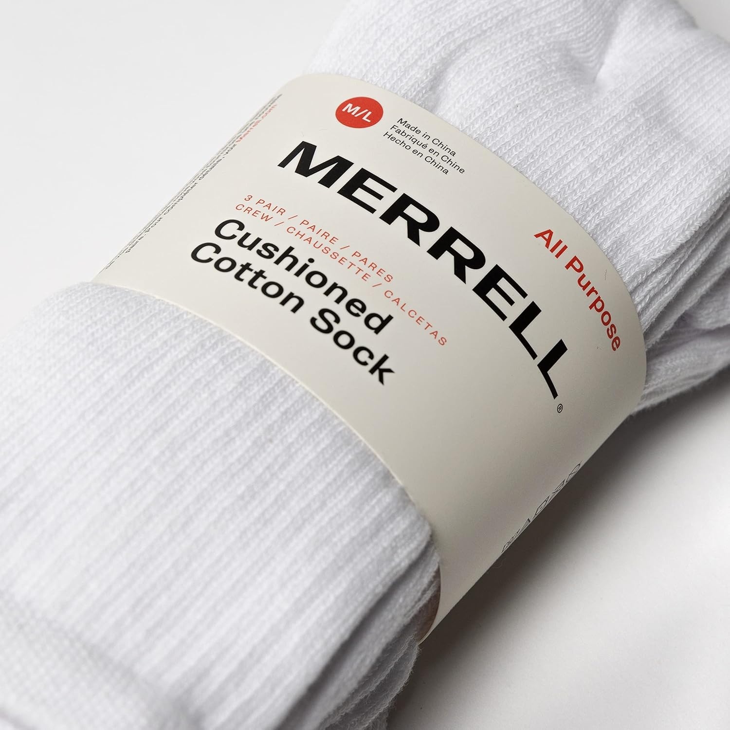 image:imageMerrell Unisex Adult Mens and Womens Cushioned Cotton Crew Socks 3 amp 6 Pairs Breathable Mesh Comfort ZonesWhite