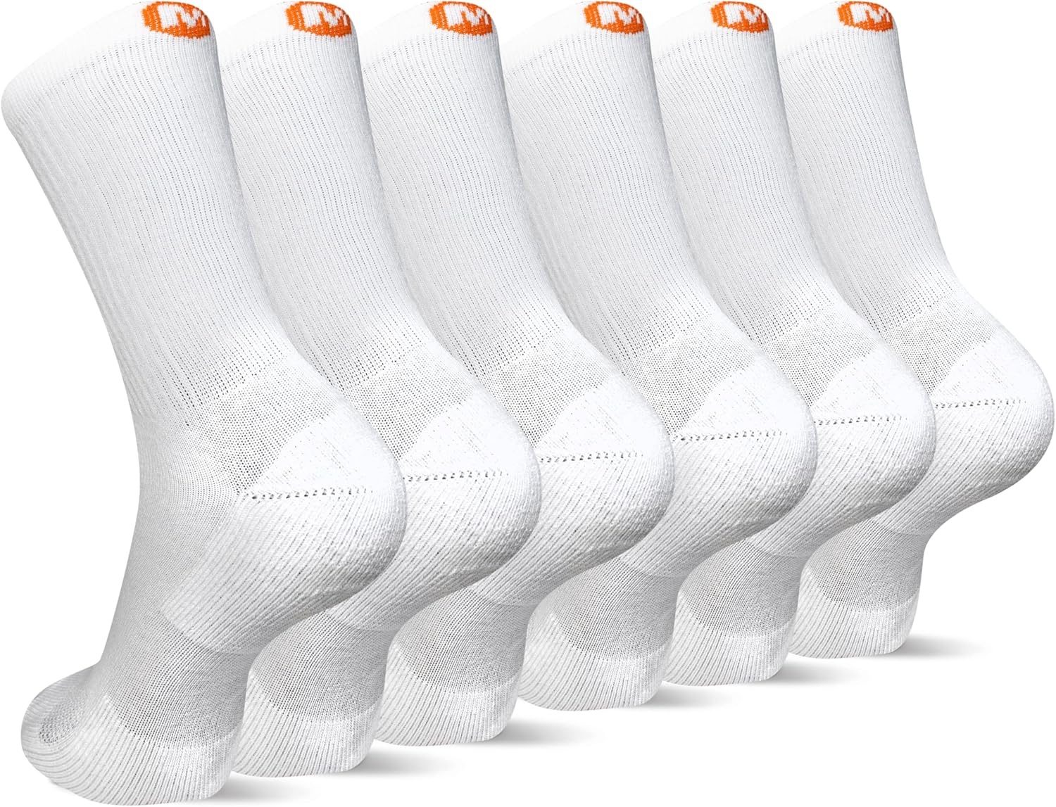 image:imageMerrell Unisex Adult Mens and Womens Cushioned Cotton Crew Socks 3 amp 6 Pairs Breathable Mesh Comfort ZonesWhite 6 Pairs