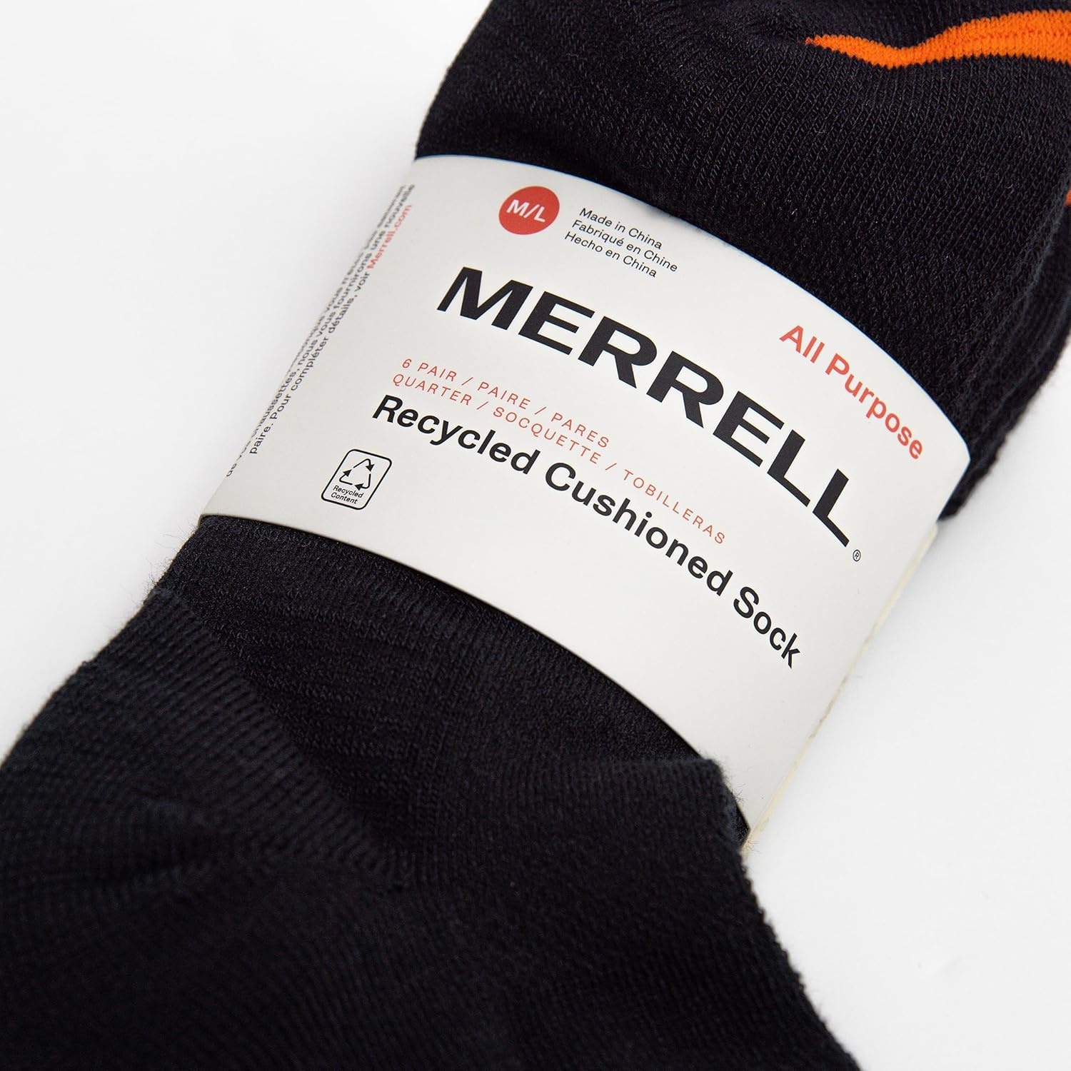 image:imageMerrell Unisex Adult Mens and Womens Recycled Cushioned Ankle Socks 6 amp 12 Pairs Hiking Arch SupportBlack 6 Pairs