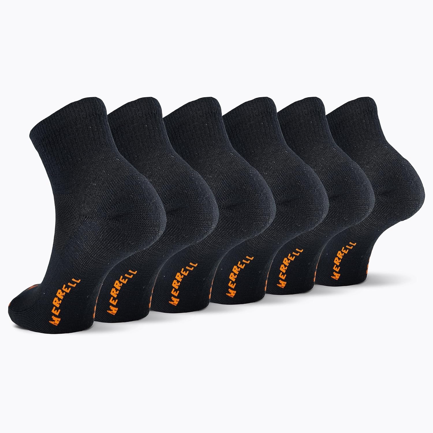 image:imageMerrell Unisex Adult Mens and Womens Recycled Cushioned Ankle Socks 6 amp 12 Pairs Hiking Arch SupportBlack 6 Pairs