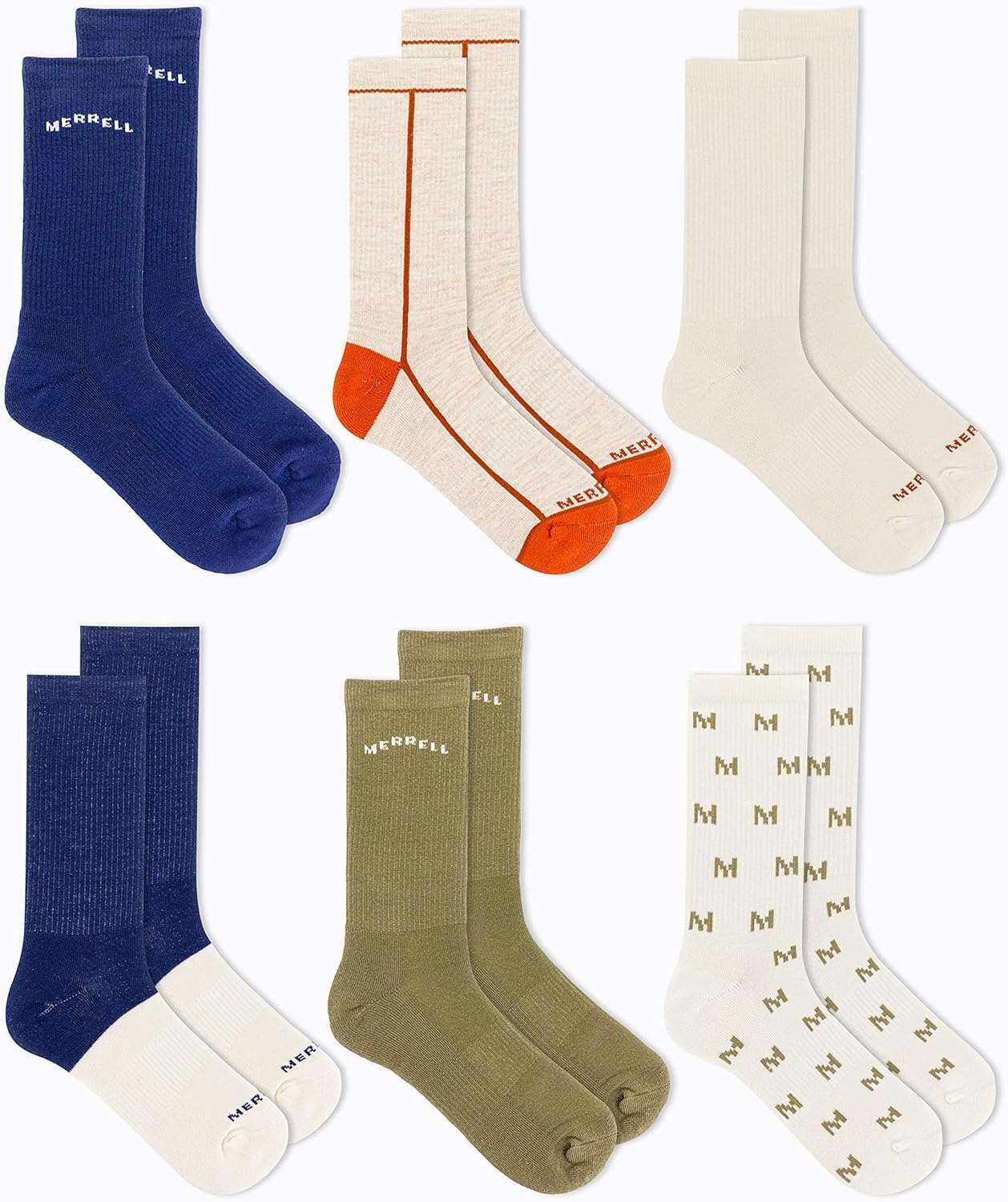image:imageMerrell Unisex Adult Mens and Womens Recycled Cushioned Ankle Socks 6 amp 12 Pairs Hiking Arch SupportNavy Assorted 6 Pairs