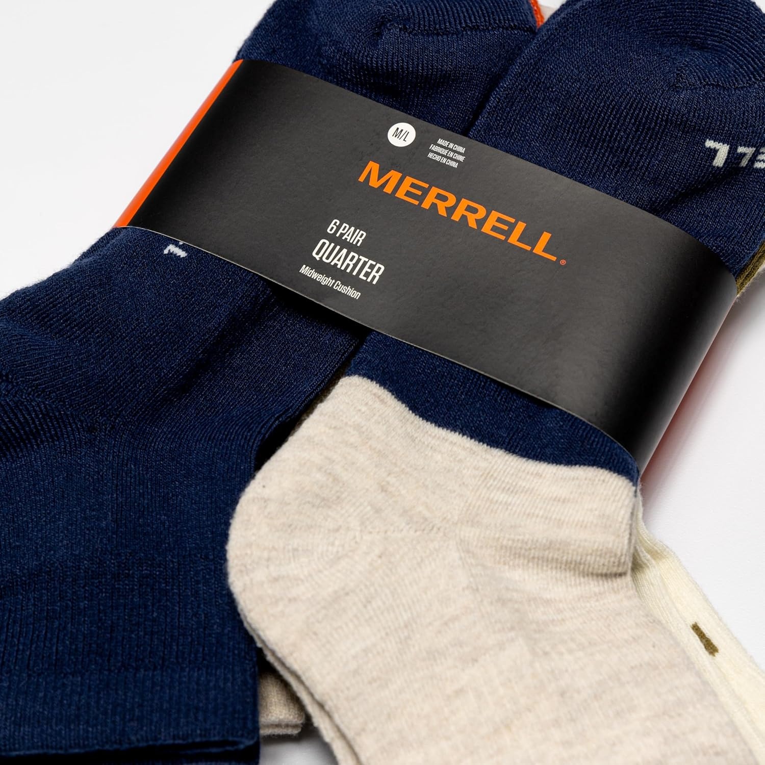 image:imageMerrell Unisex Adult Mens and Womens Recycled Cushioned Ankle Socks 6 amp 12 Pairs Hiking Arch SupportNavy Assorted 6 Pairs