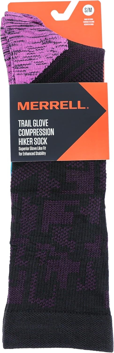 image:imageMerrell Unisex Adult Trail Running Compression Over the Calf SocksBlack Pink