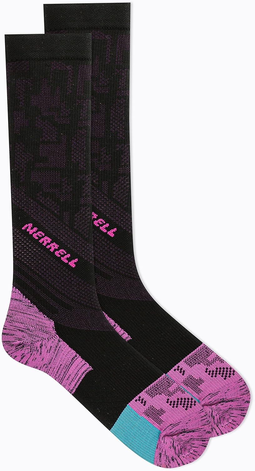 image:imageMerrell Unisex Adult Trail Running Compression Over the Calf SocksBlack Pink