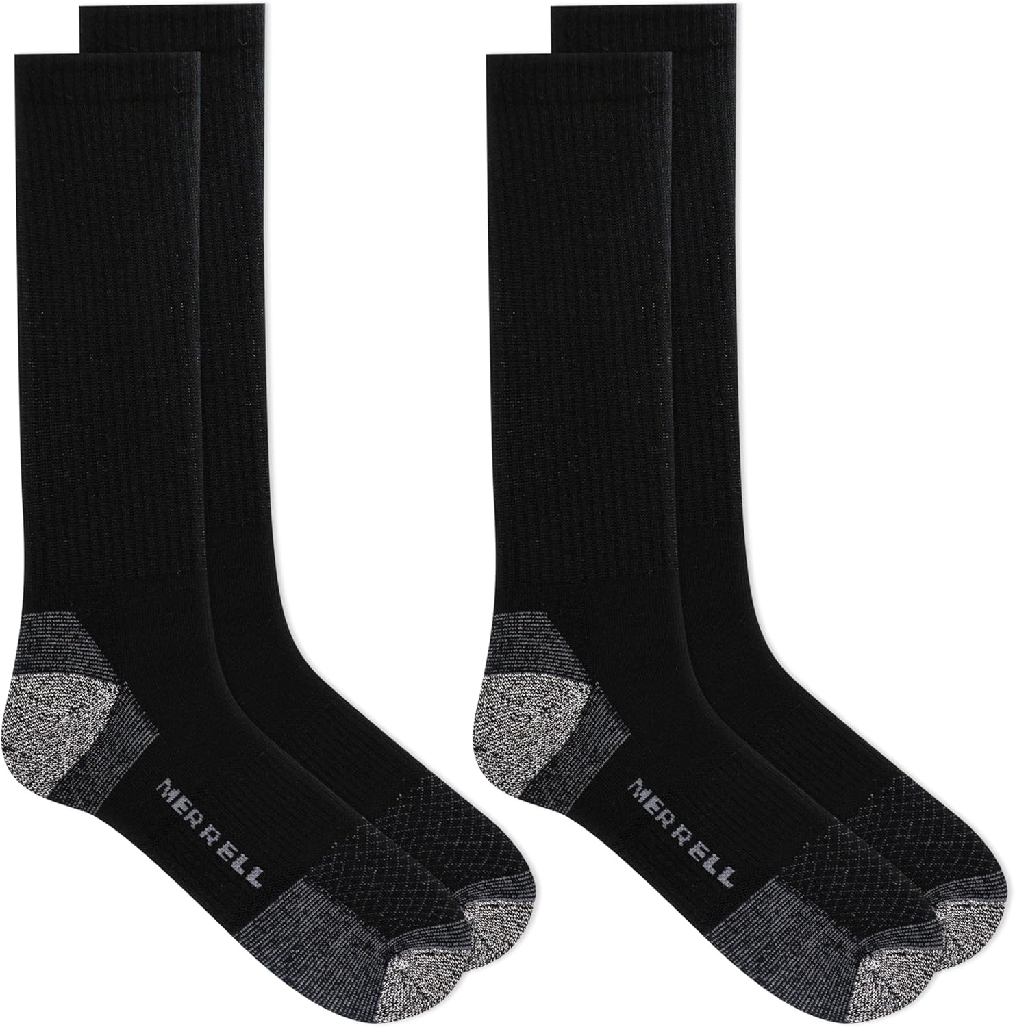 image:imageMerrell Unisex Adults Mens And Womens Socks 2 Pair Pack Moisture Management Blister Prevention Performance Safety Toe CrewBlack