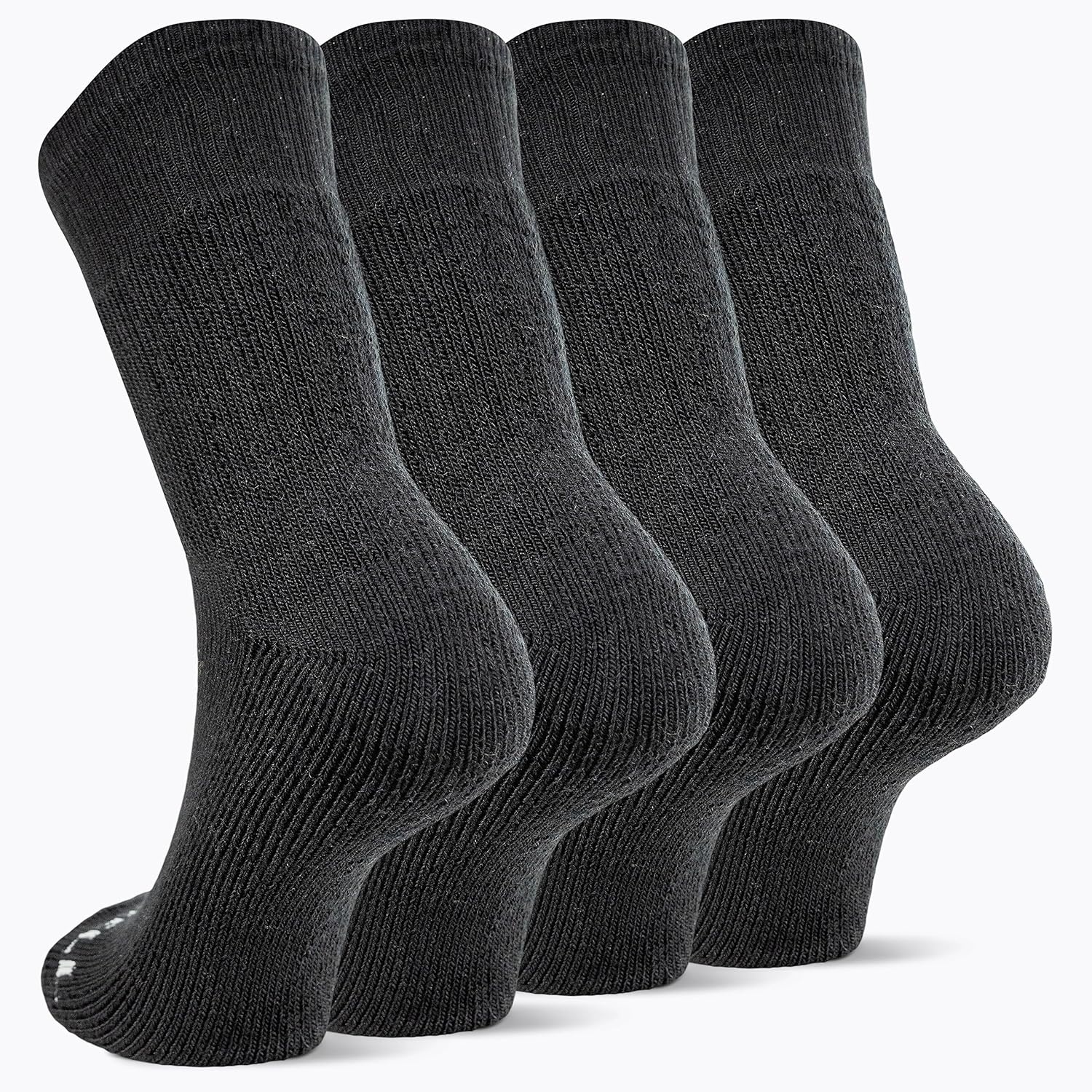 image:imageMerrell Unisex Mens And Womens Socks 4 Pair Pack Arch Support Band Thermal Wool Blend Hiking CrewBlack