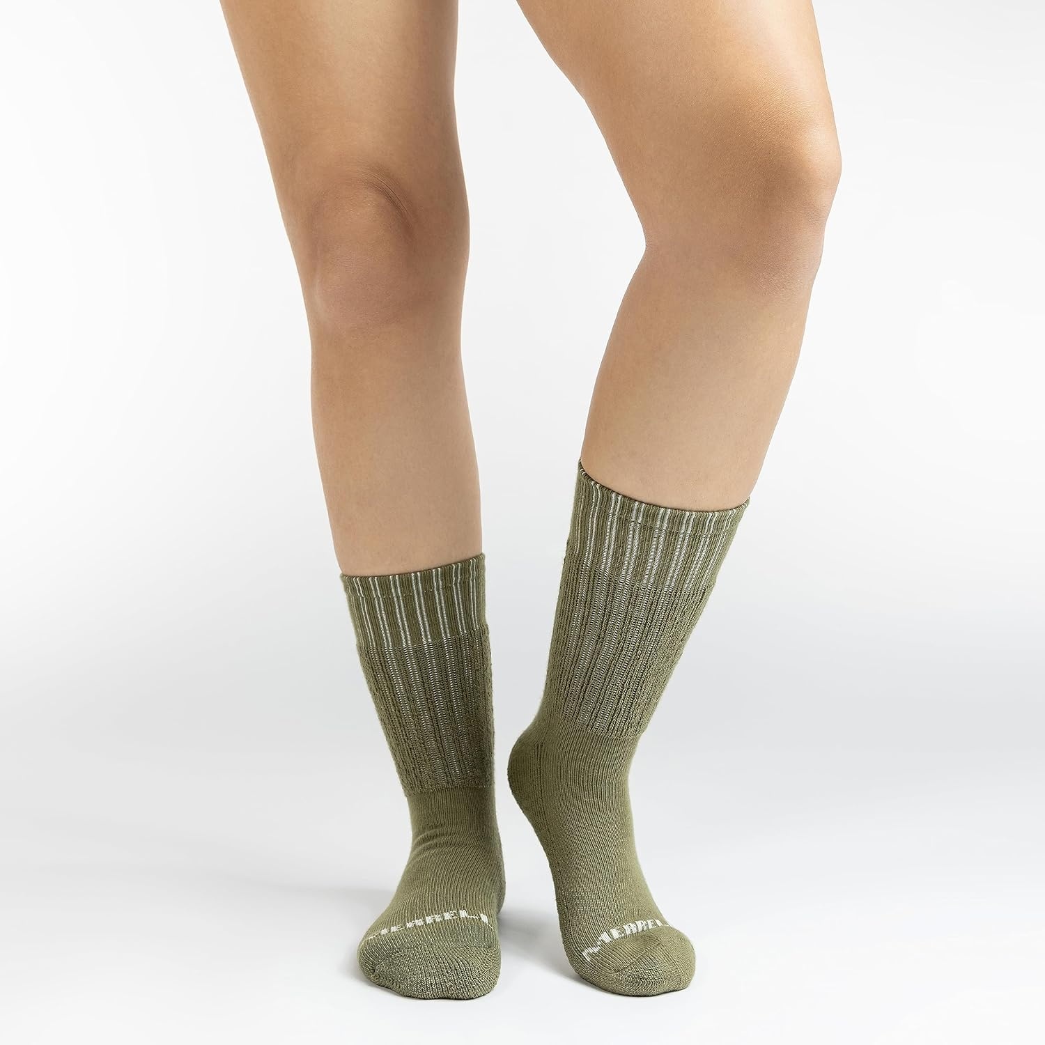 image:imageMerrell Unisex Mens And Womens Socks 4 Pair Pack Arch Support Band Thermal Wool Blend Hiking CrewGray Assorted