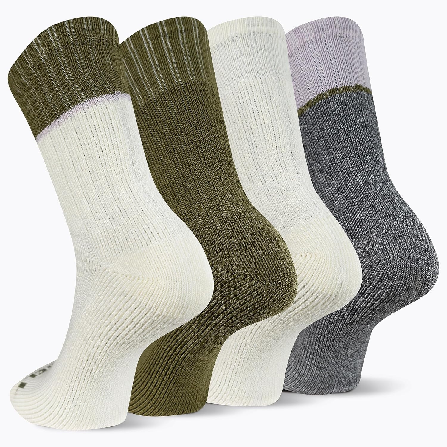 image:imageMerrell Unisex Mens And Womens Socks 4 Pair Pack Arch Support Band Thermal Wool Blend Hiking CrewGray Assorted