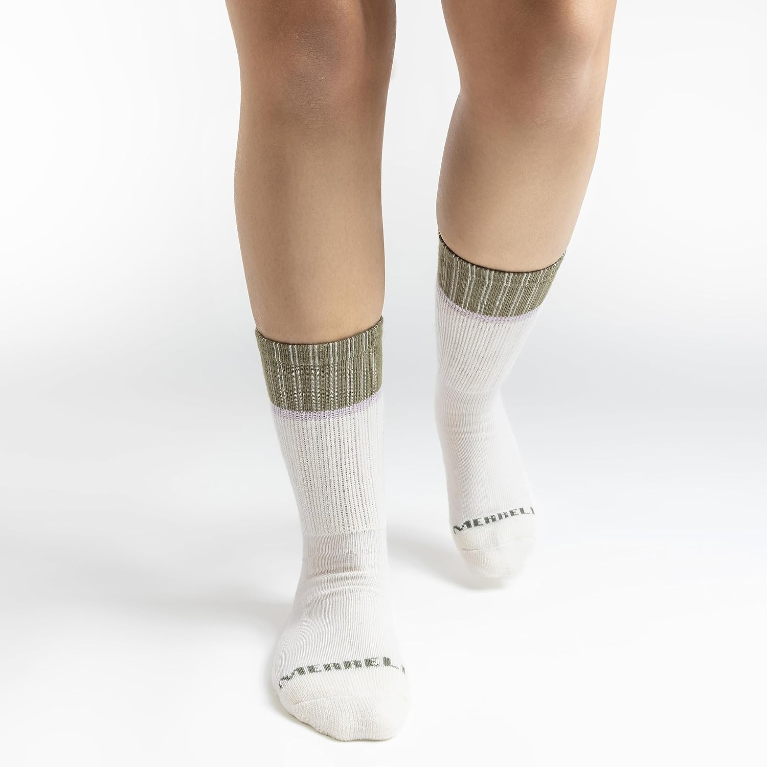 image:imageMerrell Unisex Mens And Womens Socks 4 Pair Pack Arch Support Band Thermal Wool Blend Hiking CrewGray Assorted