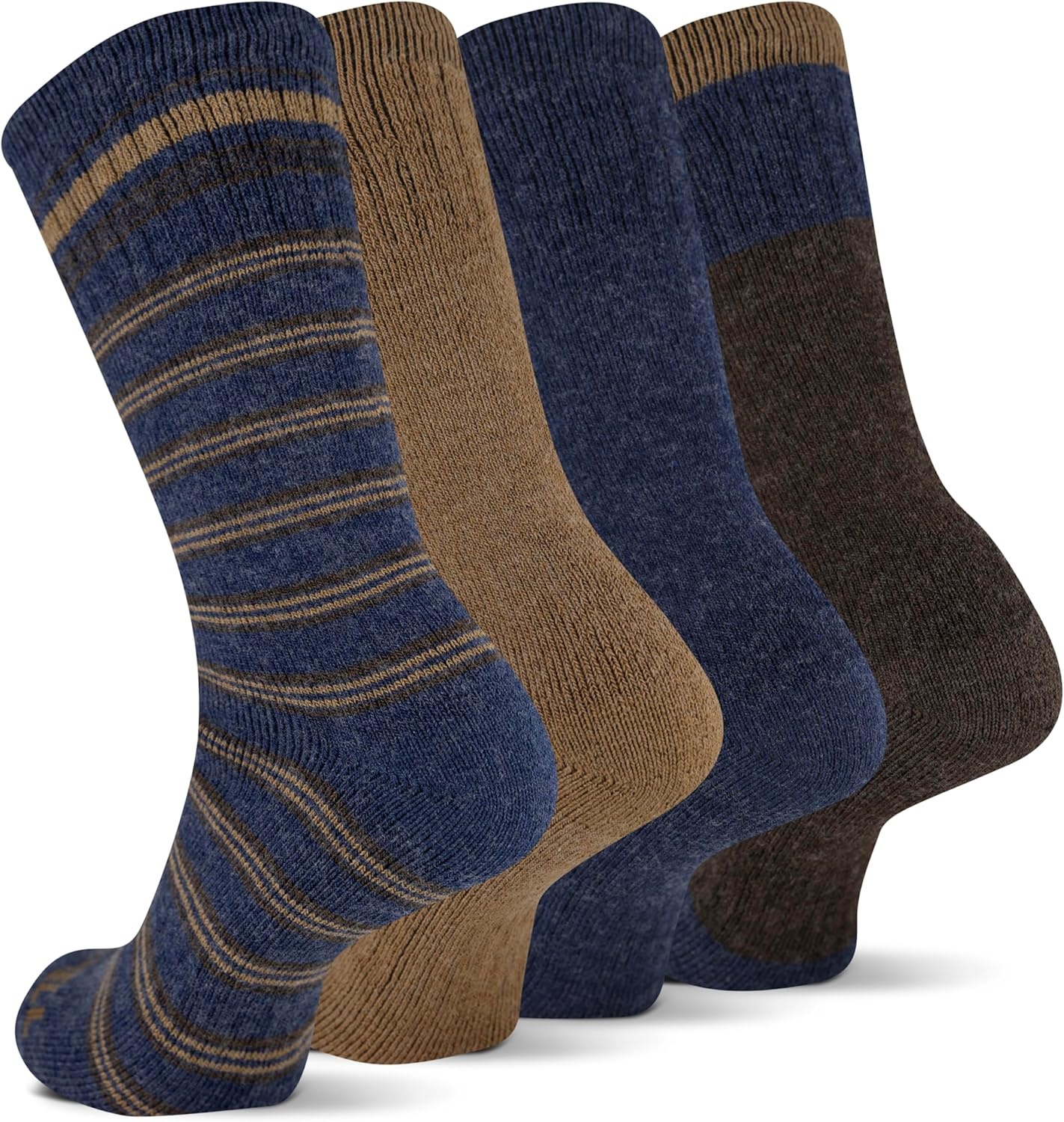 image:imageMerrell Unisex Mens And Womens Socks 4 Pair Pack Arch Support Band Thermal Wool Blend Hiking CrewNavy Assorted