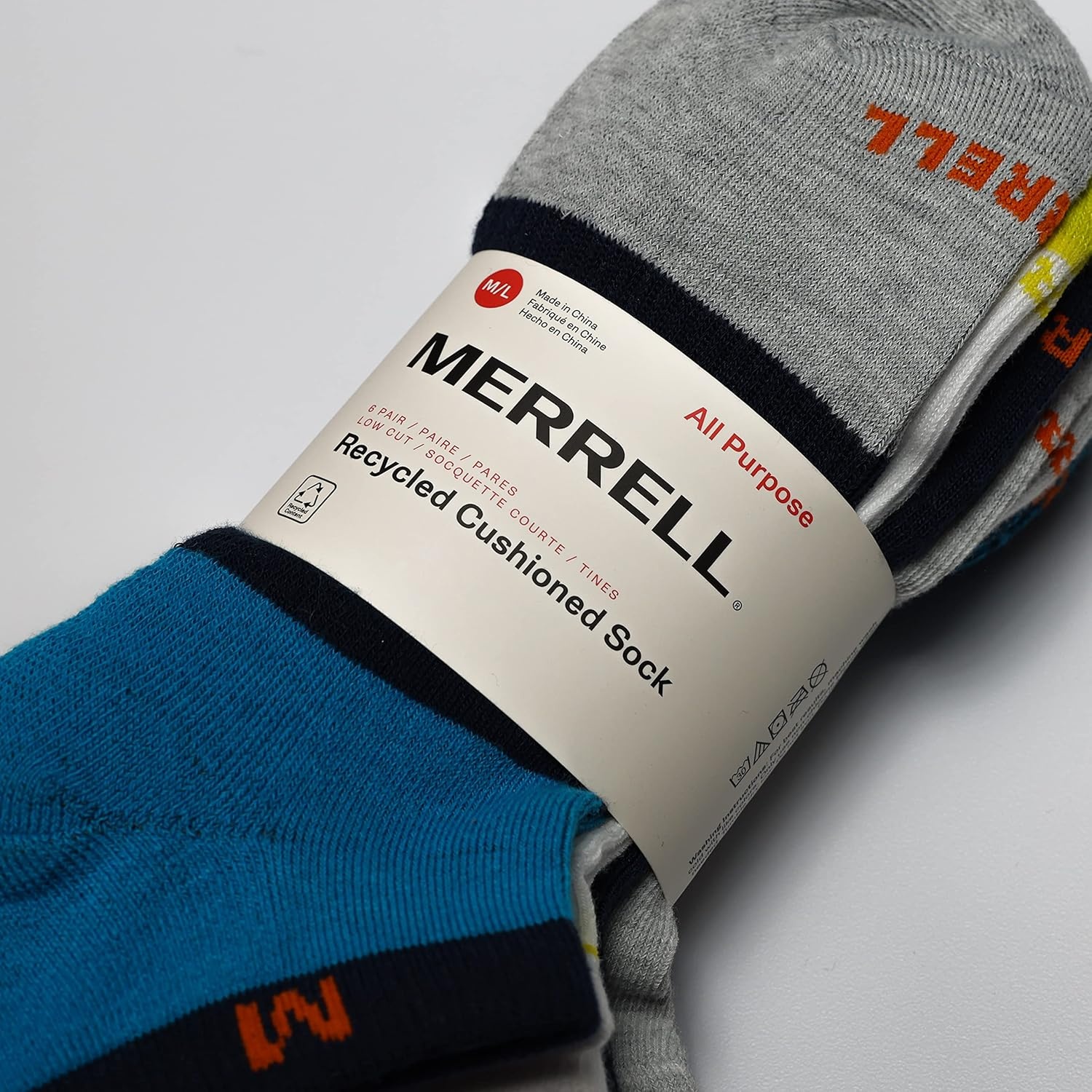 image:imageMerrell Unisex Mens and Womens Cloud Comfort Crew Socks 1 Pair Pack Ultra Soft Cushioned Comfort Work amp Sport RecoveryBlue