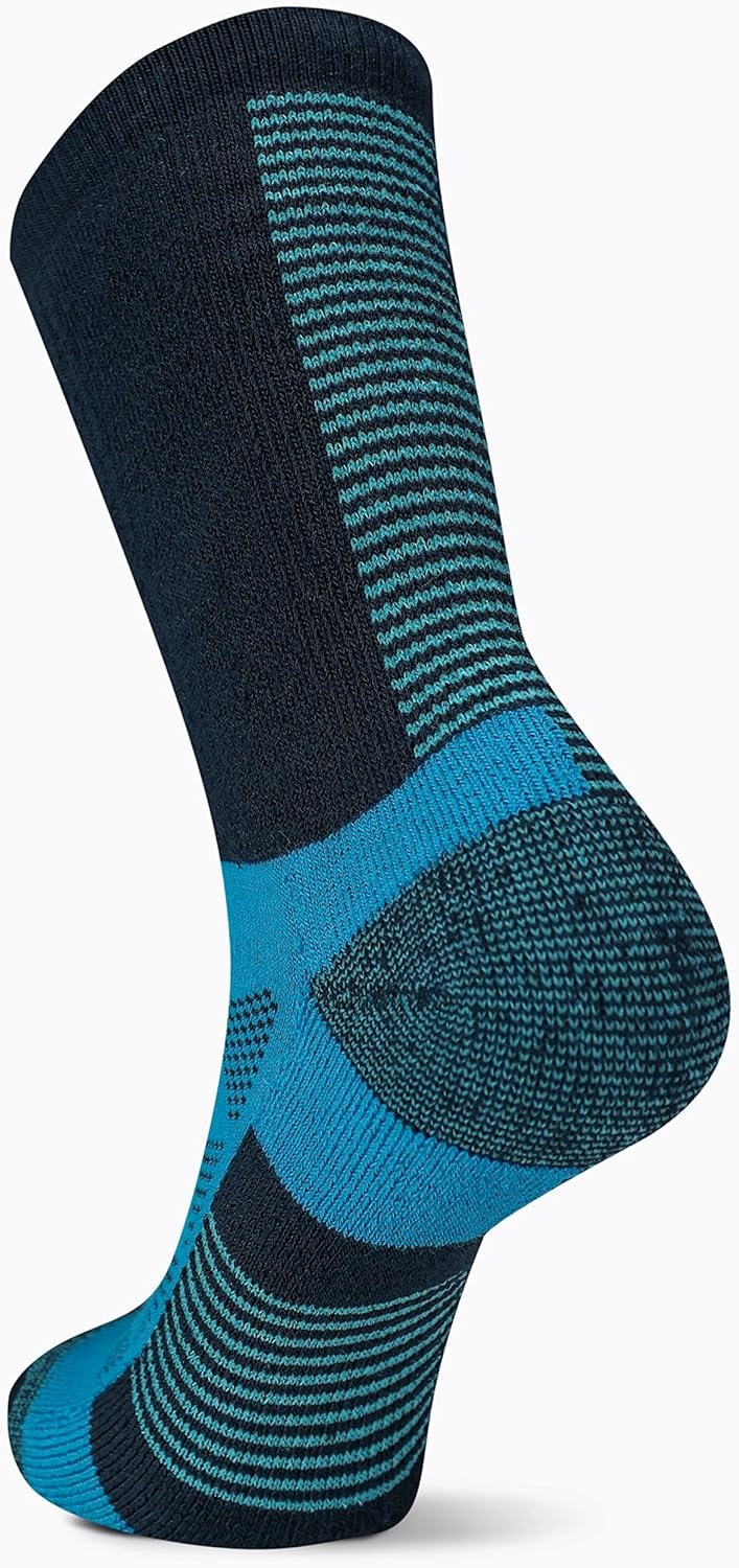 image:imageMerrell mens and womens Moab Speed Lightweight Hiking Crew Socks1 PairUnisex Sustainable Coolmax EcoMade Navy MediumLarge