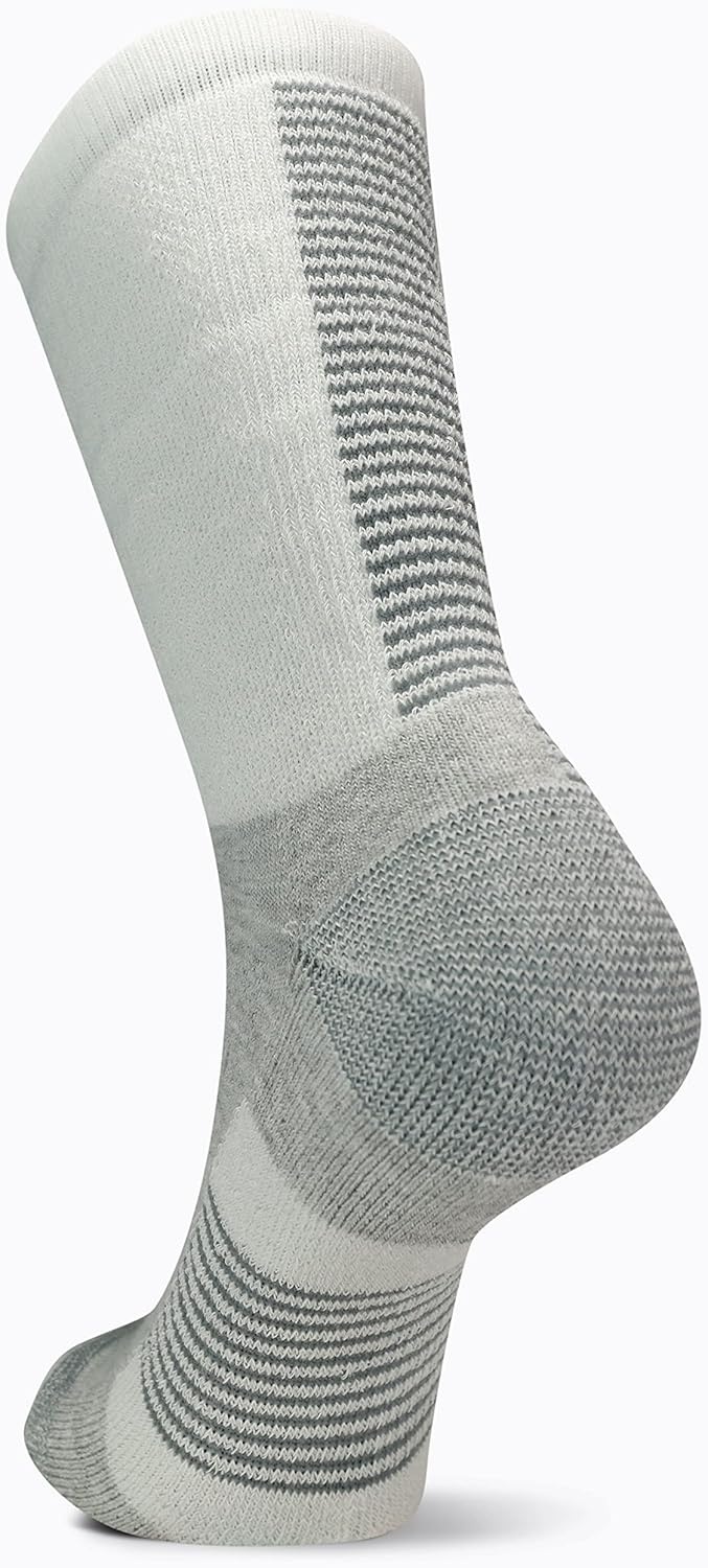 image:imageMerrell mens and womens Moab Speed Lightweight Hiking Crew Socks1 PairUnisex Sustainable Coolmax EcoMade White SmallMedium