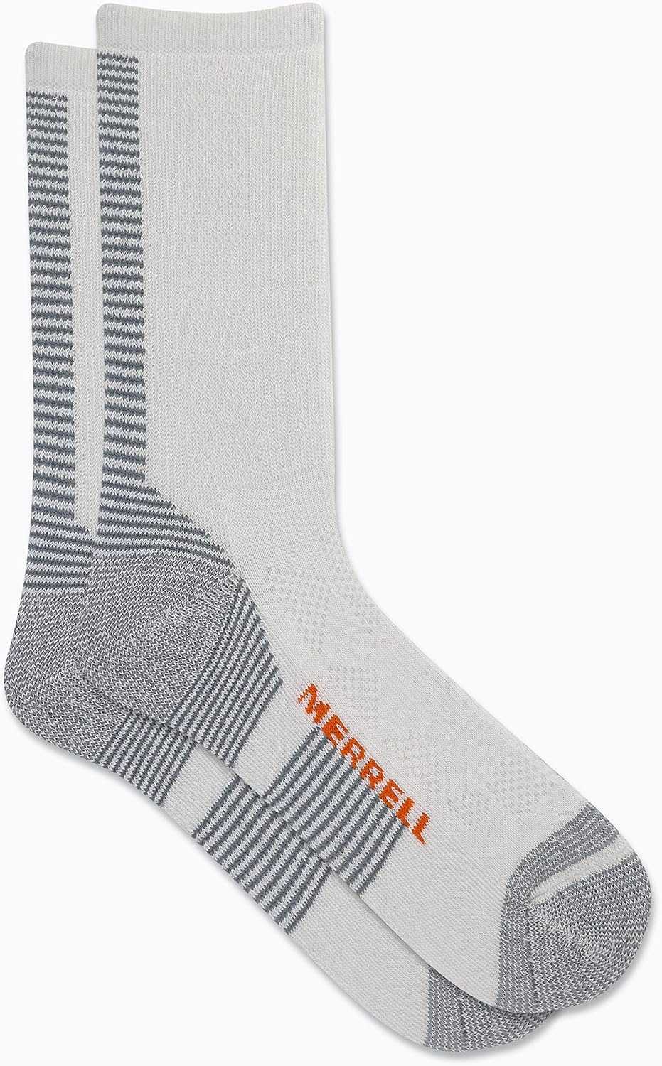image:imageMerrell mens and womens Moab Speed Lightweight Hiking Crew Socks1 PairUnisex Sustainable Coolmax EcoMade White SmallMedium