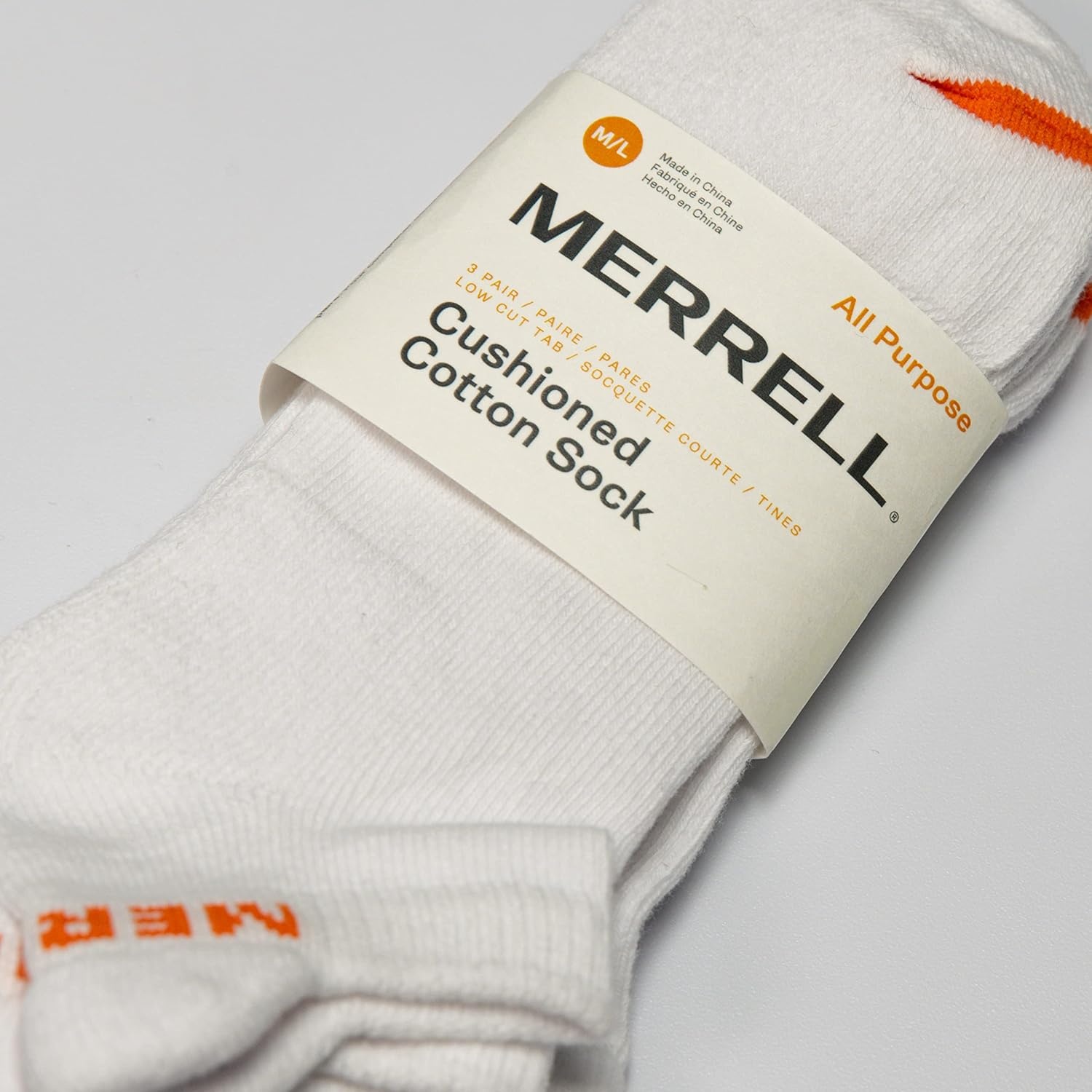 image:imageMerrell unisexadult Mens and Womens Cushioned Cotton Low Cut Tab Socks 3 amp 6 Pairs Breathable Mesh Comfort ZonesWhite 6 Pairs