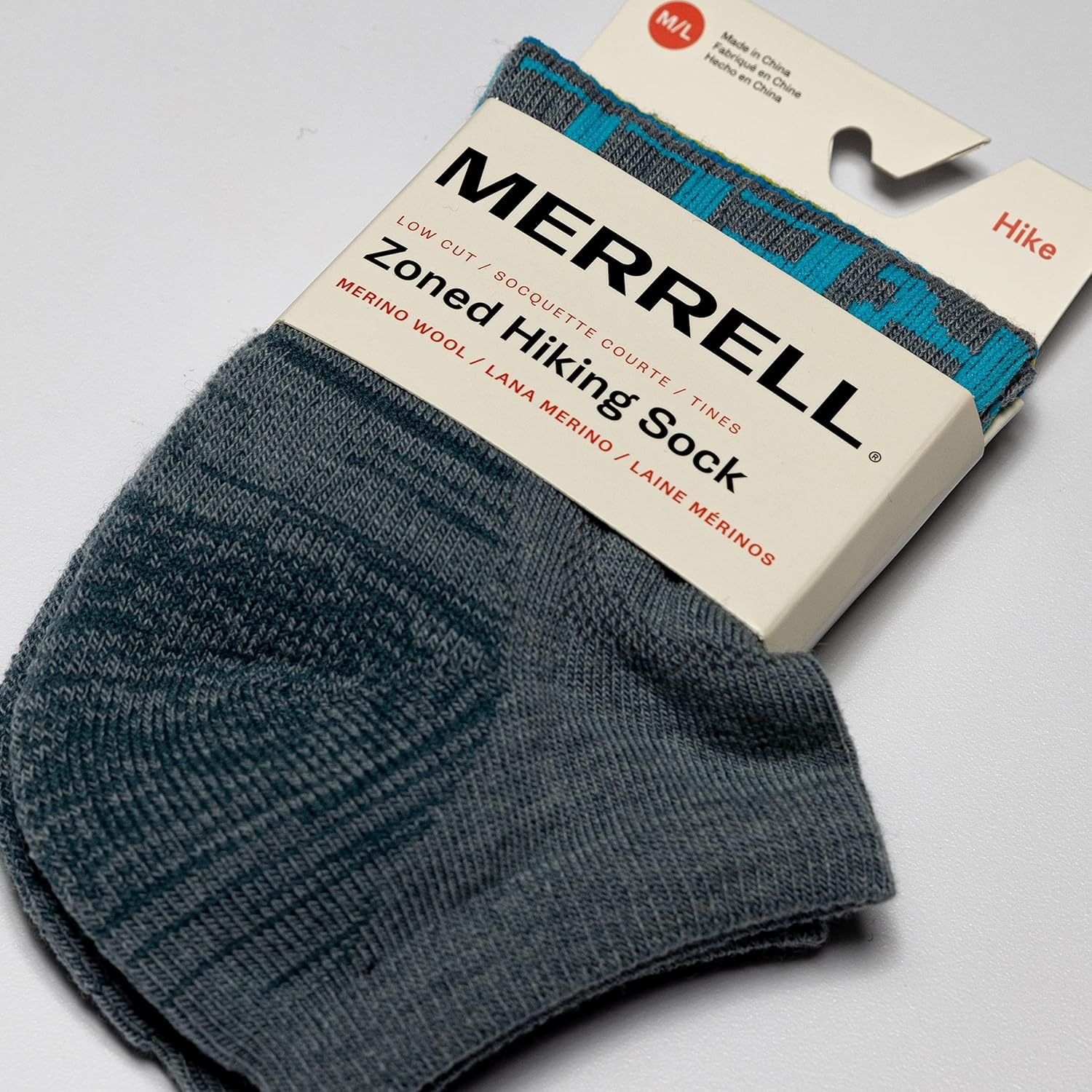 image:imageMerrell womens 1 Pack Zoned Low Cut Light Hiker Hiking Socks OnyxGrayBlue