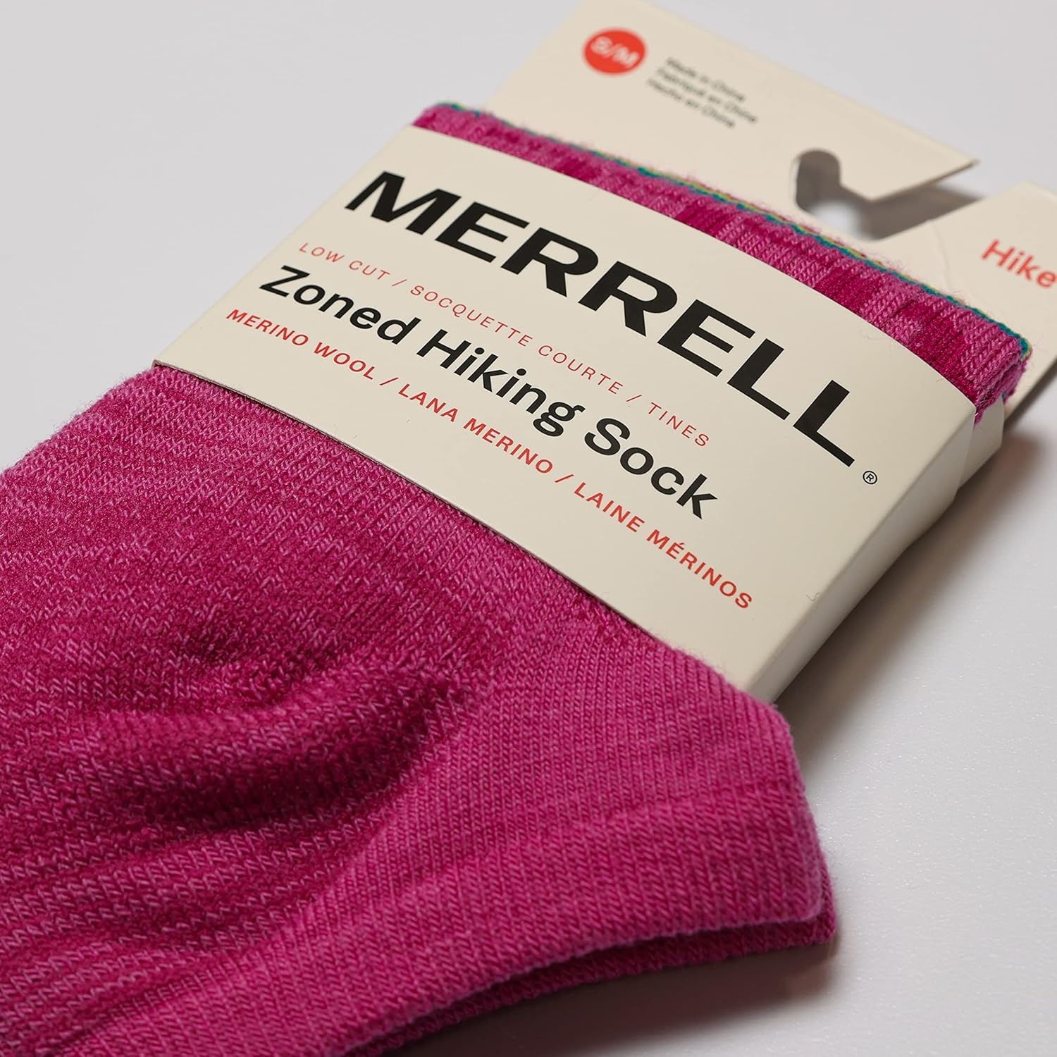 image:imageMerrell womens 1 Pack Zoned Low Cut Light Hiker Hiking Socks OnyxPink