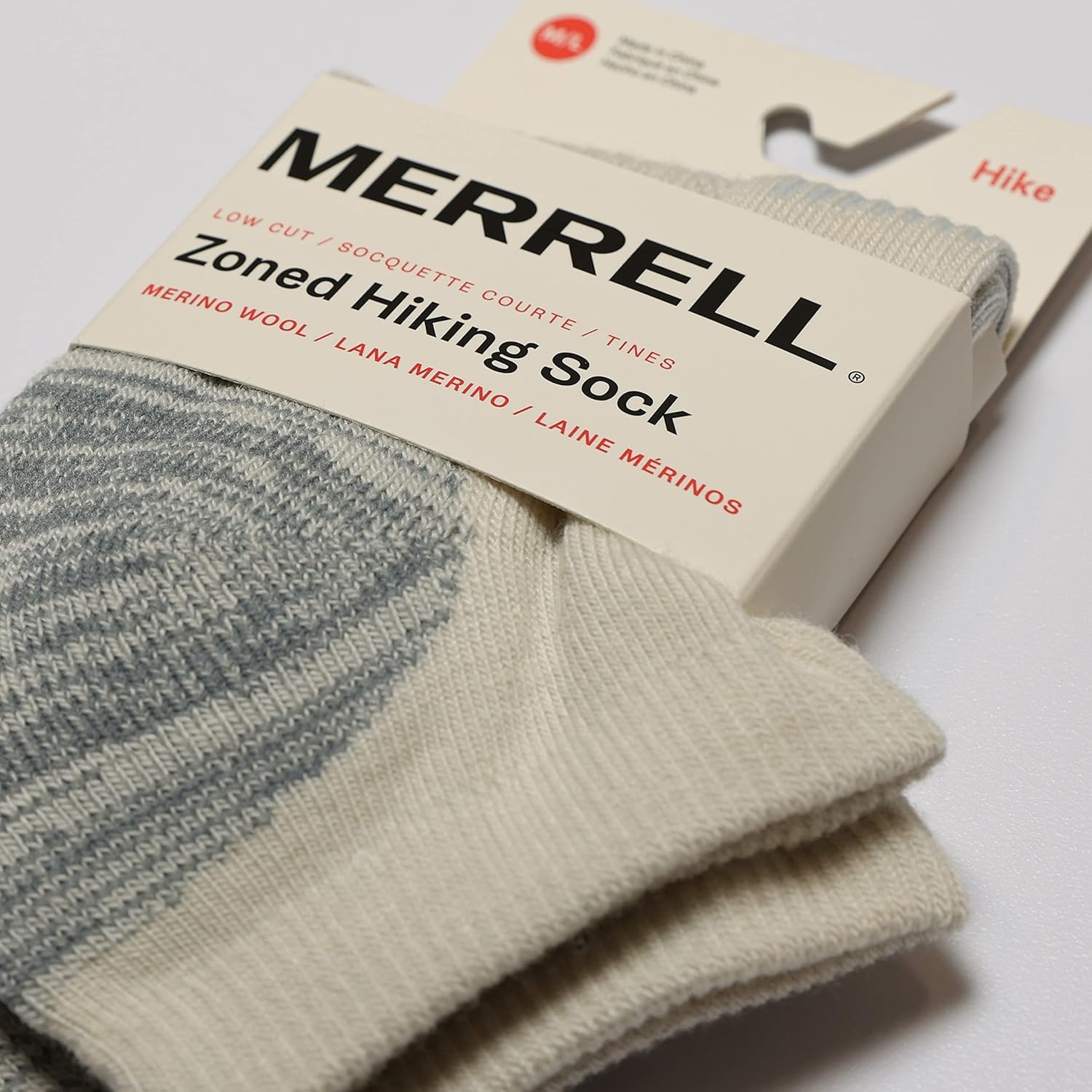 image:imageMerrell womens 1 Pack Zoned Low Cut Light Hiker Hiking Socks OnyxWhisper White