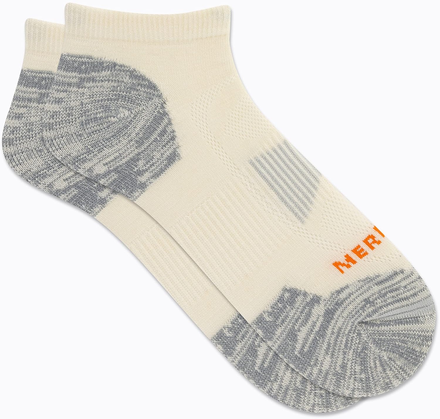 image:imageMerrell womens 1 Pack Zoned Low Cut Light Hiker Hiking Socks OnyxWhisper White