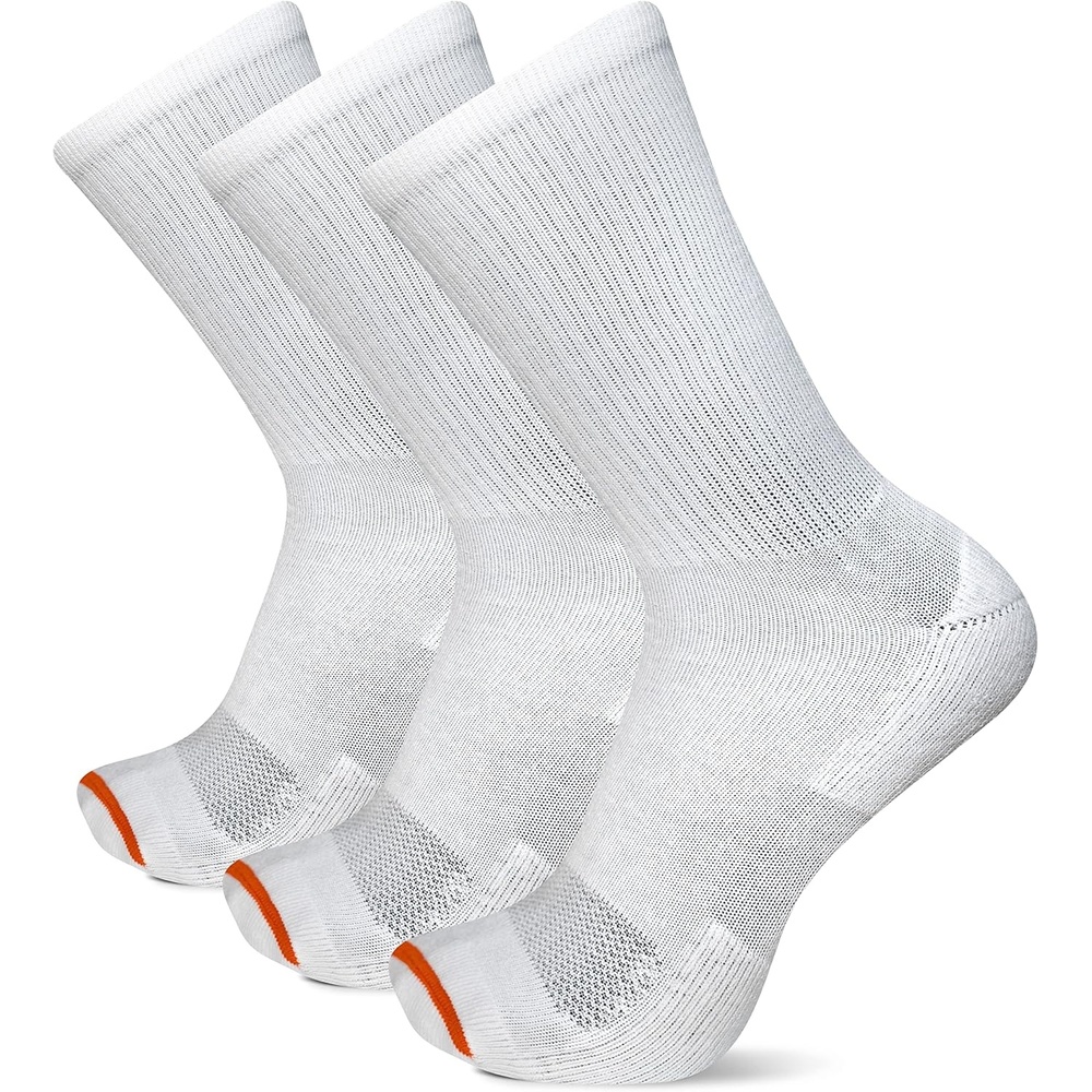 image:imageMerrell Unisex Adult Mens and Womens Cushioned Cotton Crew Socks 3 amp 6 Pairs Breathable Mesh Comfort ZonesWhite