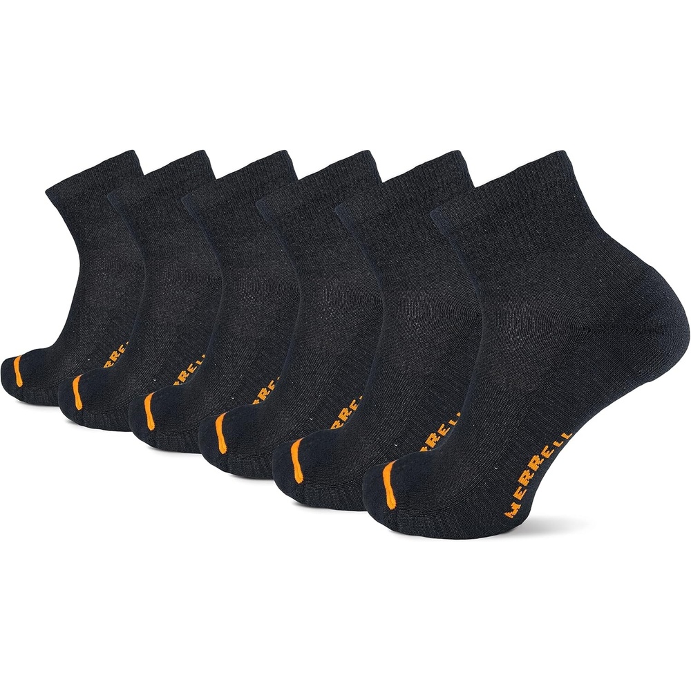 image:imageMerrell Unisex Adult Mens and Womens Recycled Cushioned Ankle Socks 6 amp 12 Pairs Hiking Arch SupportBlack 6 Pairs