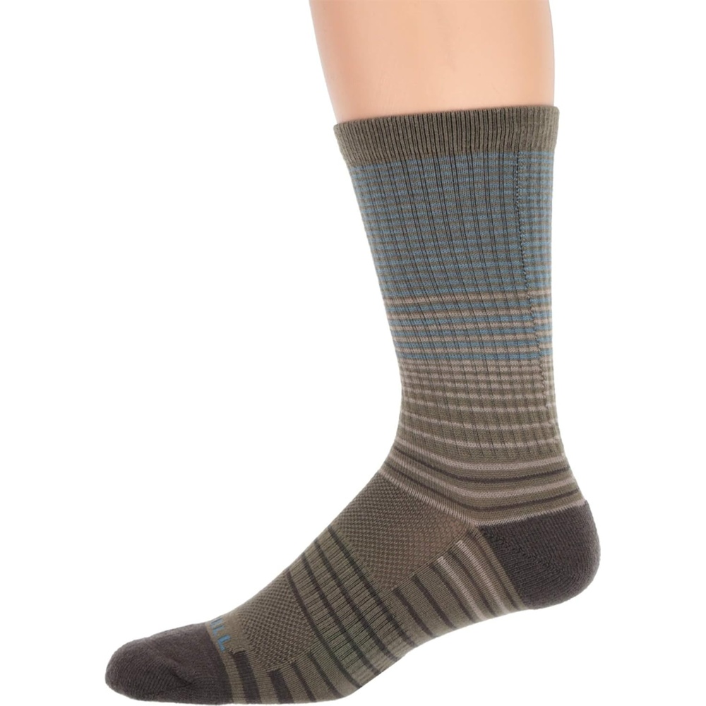 image:imageMerrell Unisexadults Mens and Womens Casual Wool Blend Crew Socks  Unisex Moisture Wicking and Arch Support BandDeep Green