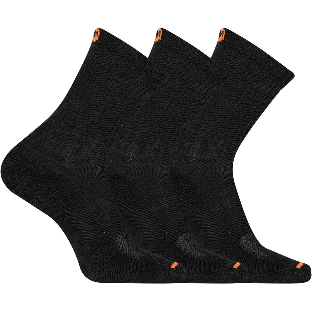 image:imageMerrell Unisexadults Mens and Womens Cushioned Cotton Crew Socks Unisex 3 Pair Pack Breathable Mesh ZonesCrew BlackWhiteGray