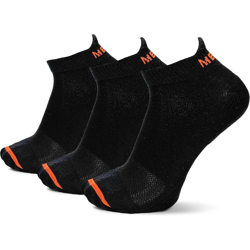 image:imageMerrell unisexadult Mens and Womens Cushioned Cotton Low Cut Tab Socks 3 amp 6 Pairs Breathable Mesh Comfort ZonesBlack