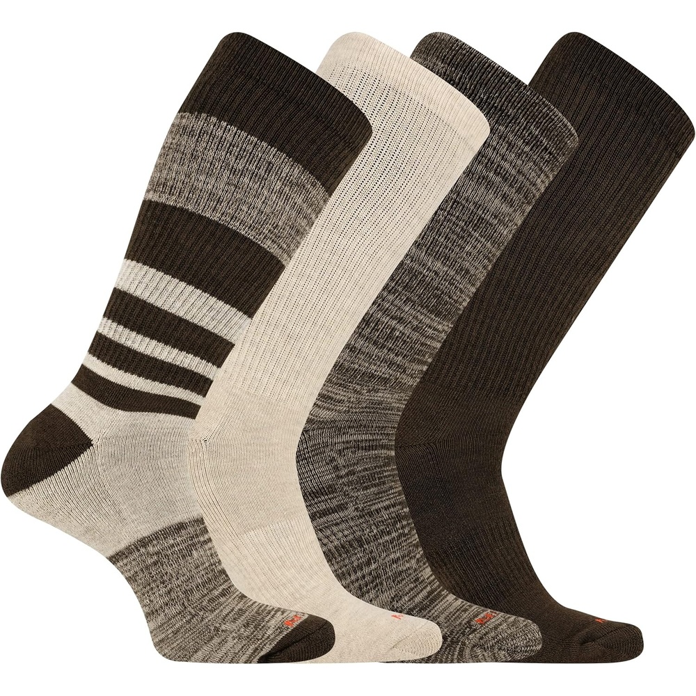 image:imageMerrell unisexadult Mens and Womens Cushioned Midweight Crew Socks 4 8 12 Pairs Moisture WickingBrown 4 Pairs