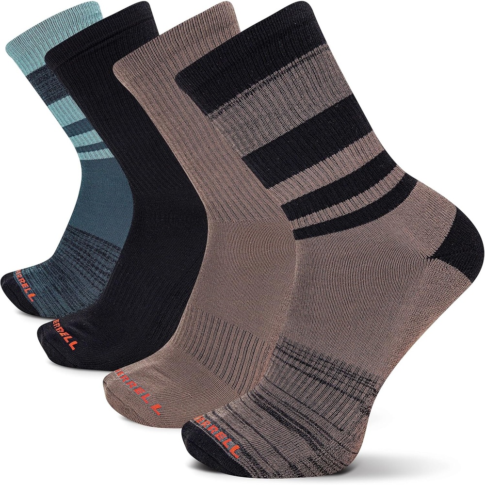 image:imageMerrell unisexadult Mens and Womens Cushioned Midweight Crew Socks 4 8 12 Pairs Moisture WickingOlive 4 Pairs