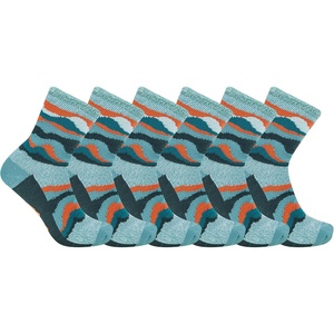 Merrell Men’s and -Women’s Double Layer Brushed Crew Socks-1 Pair Pack-Unisex Arch Support and Odor Fighting Technology(Aqua (6 Pairs))