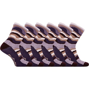 Merrell Men’s and -Women’s Double Layer Brushed Crew Socks-1 Pair Pack-Unisex Arch Support and Odor Fighting Technology(Purple (6 Pairs))