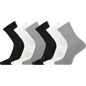 Merrell Unisex Adult Men’s and Women’s Cushioned Cotton Crew Socks – 3 & 6 Pairs – Breathable Mesh Comfort Zones(Black Assorted (6 Pairs))