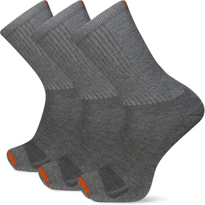 Merrell Unisex Adult Men’s and Women’s Cushioned Cotton Crew Socks – 3 & 6 Pairs – Breathable Mesh Comfort Zones(Gray)