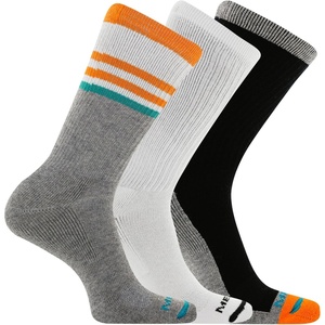 Merrell Unisex Adult Men’s and Women’s Cushioned Cotton Crew Socks – 3 & 6 Pairs – Breathable Mesh Comfort Zones(Orange Assorted)