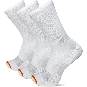Merrell Unisex Adult Men’s and Women’s Cushioned Cotton Crew Socks – 3 & 6 Pairs – Breathable Mesh Comfort Zones(White)