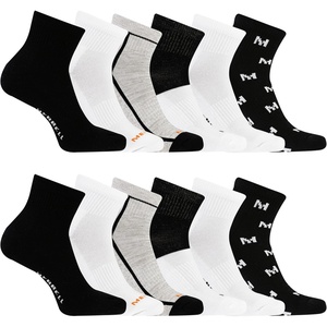 Merrell Unisex Adult Men’s and Women’s Recycled Cushioned Ankle Socks – 6 & 12 Pairs – Hiking Arch Support(Black Assorted (12 Pairs))