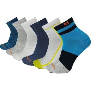 Merrell Unisex Adult Men’s and Women’s Recycled Cushioned Ankle Socks – 6 & 12 Pairs – Hiking Arch Support(Blue Assorted (6 Pairs))