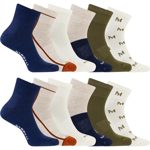 Merrell Unisex Adult Men’s and Women’s Recycled Cushioned Ankle Socks – 6 & 12 Pairs – Hiking Arch Support(Navy Assorted (12 Pairs))