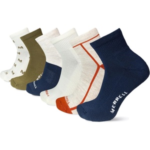 Merrell Unisex Adult Men’s and Women’s Recycled Cushioned Ankle Socks – 6 & 12 Pairs – Hiking Arch Support(Navy Assorted (6 Pairs))