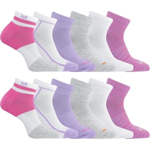 Merrell Unisex Adult Men’s and Women’s Recycled Cushioned Ankle Socks – 6 & 12 Pairs – Hiking Arch Support(Pink Assorted (12 Pairs))