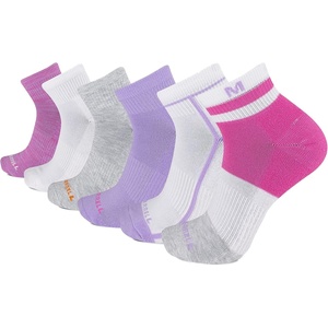 Merrell Unisex Adult Men’s and Women’s Recycled Cushioned Ankle Socks – 6 & 12 Pairs – Hiking Arch Support(Pink Assorted (6 Pairs))