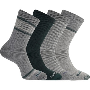 Merrell Unisex Mens And Women’s Socks – 4 Pair Pack Arch Support Band Thermal Wool Blend Hiking Crew(Charcoal Assorted)