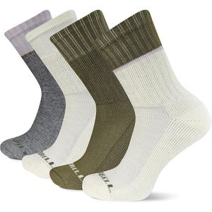 Merrell Unisex Mens And Women’s Socks – 4 Pair Pack Arch Support Band Thermal Wool Blend Hiking Crew(Gray Assorted)