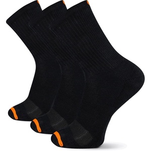 Merrell Unisex-adults Men’s and Women’s Cushioned Cotton Crew Socks – Unisex 3 Pair Pack – Breathable Mesh Zones(Crew – Black)