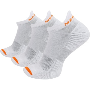 Merrell Unisex-adults Men’s and Women’s Cushioned Cotton Crew Socks – Unisex 3 Pair Pack – Breathable Mesh Zones(White)